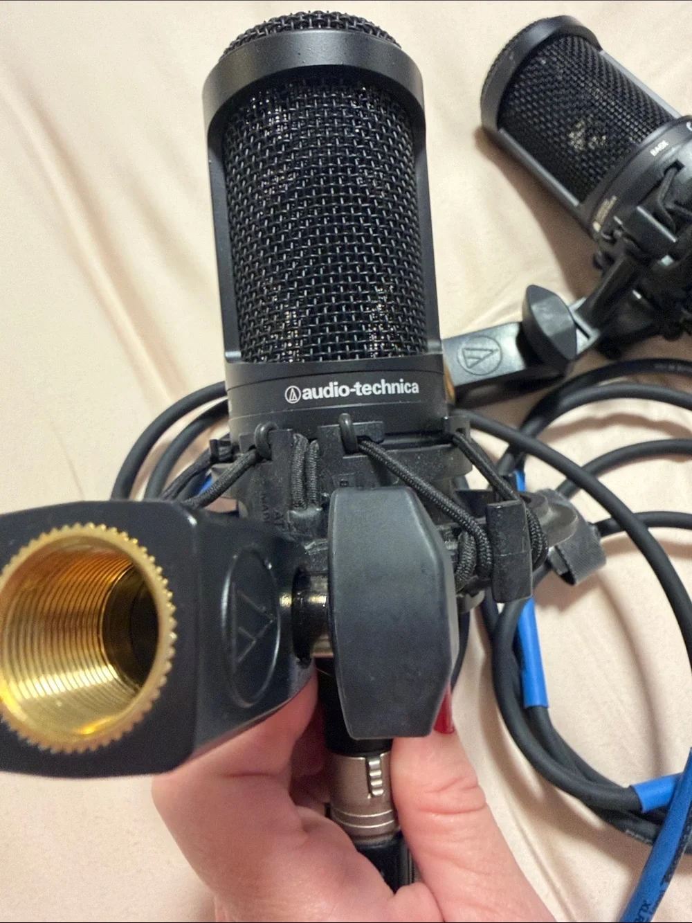 Podcasters! Audio-Technica AT2035 XLR Condenser Microphone Pair with Shock Mount